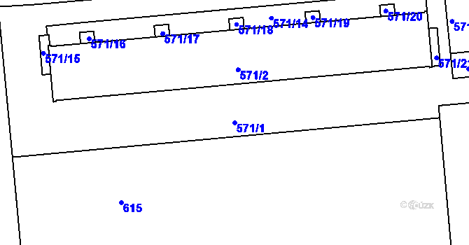 Parcela st. 571/1 v KÚ Česká Skalice, Katastrální mapa