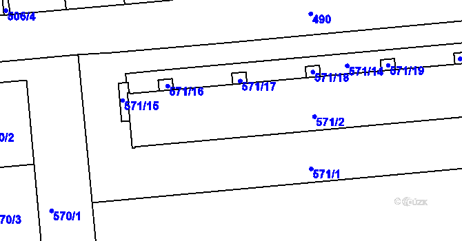 Parcela st. 571/3 v KÚ Česká Skalice, Katastrální mapa