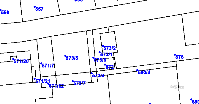 Parcela st. 573/1 v KÚ Česká Skalice, Katastrální mapa