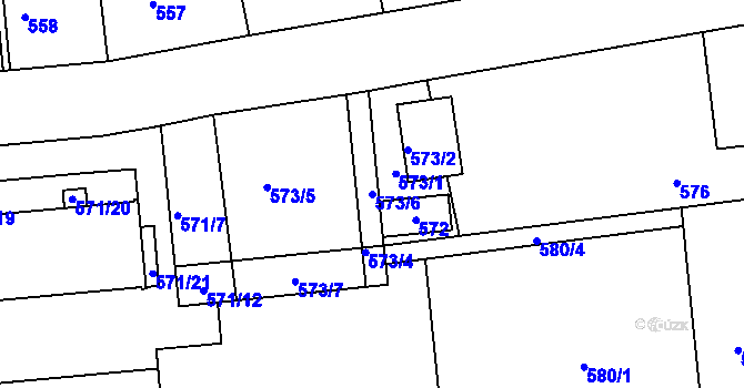 Parcela st. 573/6 v KÚ Česká Skalice, Katastrální mapa