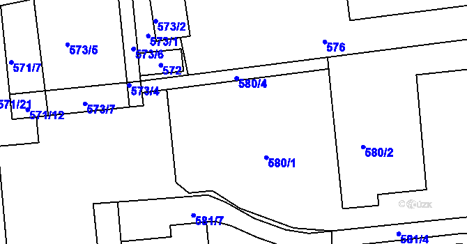 Parcela st. 580/1 v KÚ Česká Skalice, Katastrální mapa