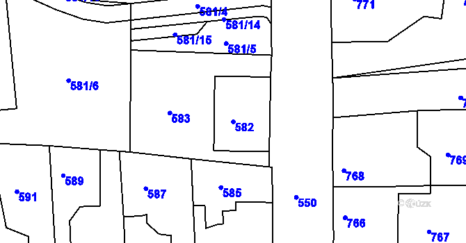 Parcela st. 582 v KÚ Česká Skalice, Katastrální mapa