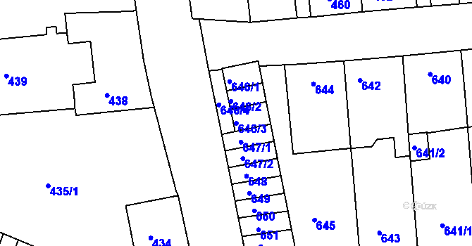 Parcela st. 646/3 v KÚ Česká Skalice, Katastrální mapa