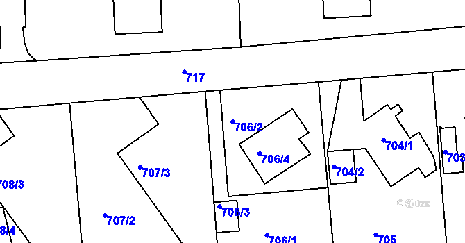 Parcela st. 706/2 v KÚ Česká Skalice, Katastrální mapa
