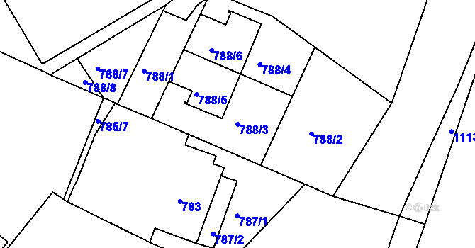 Parcela st. 788/3 v KÚ Česká Skalice, Katastrální mapa