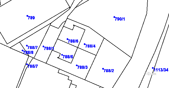 Parcela st. 788/4 v KÚ Česká Skalice, Katastrální mapa