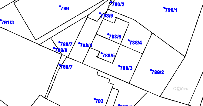 Parcela st. 788/5 v KÚ Česká Skalice, Katastrální mapa