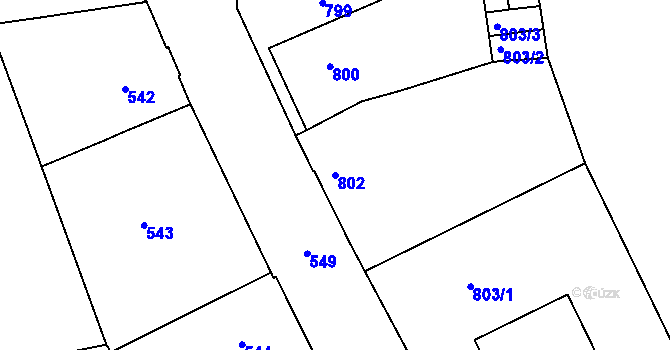 Parcela st. 802 v KÚ Česká Skalice, Katastrální mapa