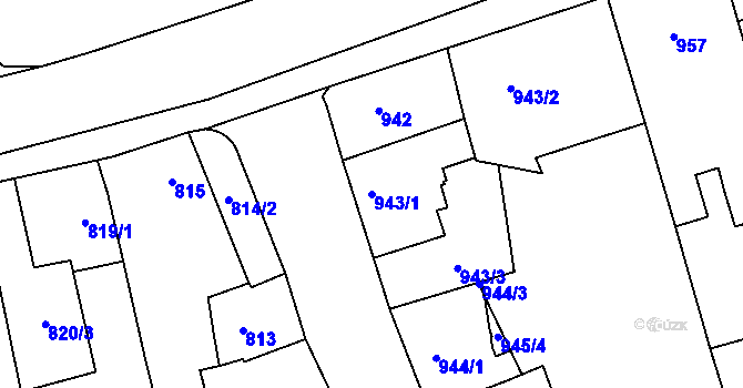 Parcela st. 943/1 v KÚ Česká Skalice, Katastrální mapa