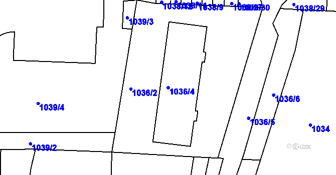 Parcela st. 1036/4 v KÚ Česká Skalice, Katastrální mapa