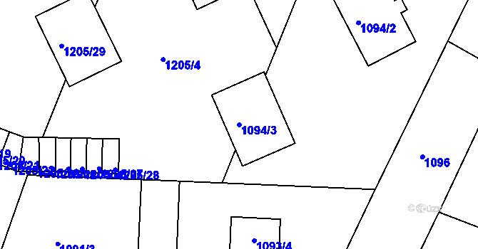 Parcela st. 1094/3 v KÚ Česká Skalice, Katastrální mapa