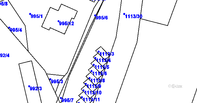 Parcela st. 1113/3 v KÚ Česká Skalice, Katastrální mapa