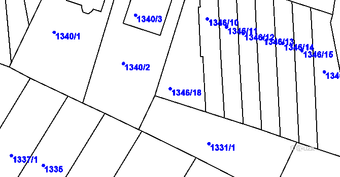 Parcela st. 1346/18 v KÚ Česká Skalice, Katastrální mapa