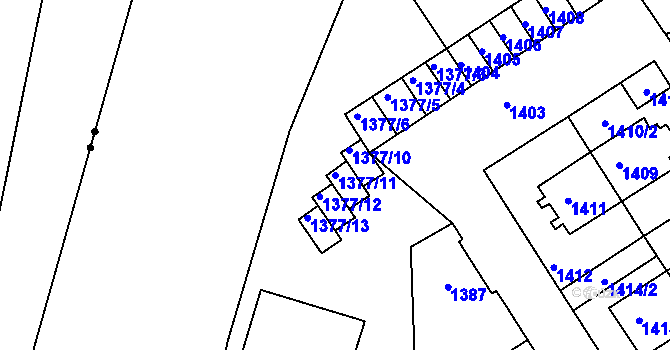 Parcela st. 1377/11 v KÚ Česká Skalice, Katastrální mapa