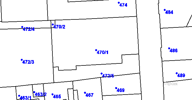 Parcela st. 470/1 v KÚ Česká Skalice, Katastrální mapa
