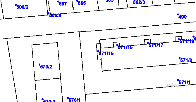 Parcela st. 571/15 v KÚ Česká Skalice, Katastrální mapa