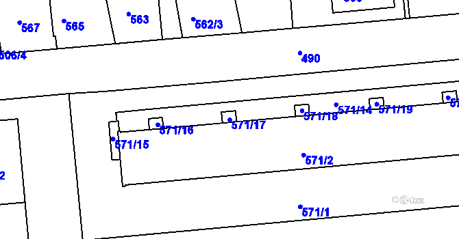 Parcela st. 571/17 v KÚ Česká Skalice, Katastrální mapa