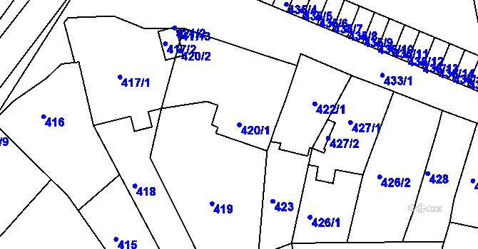 Parcela st. 420/1 v KÚ Česká Skalice, Katastrální mapa
