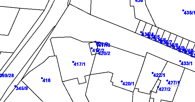 Parcela st. 420/2 v KÚ Česká Skalice, Katastrální mapa