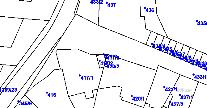 Parcela st. 421/2 v KÚ Česká Skalice, Katastrální mapa