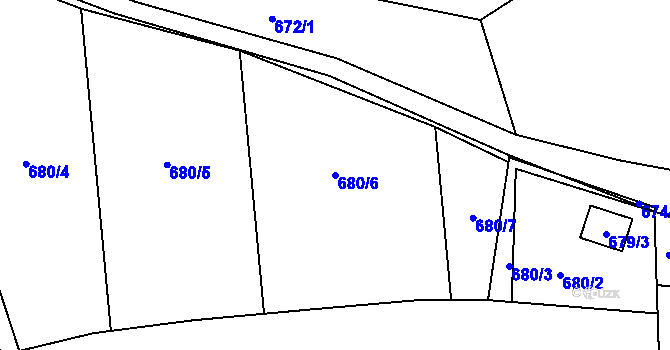 Parcela st. 680/6 v KÚ Česká Skalice, Katastrální mapa