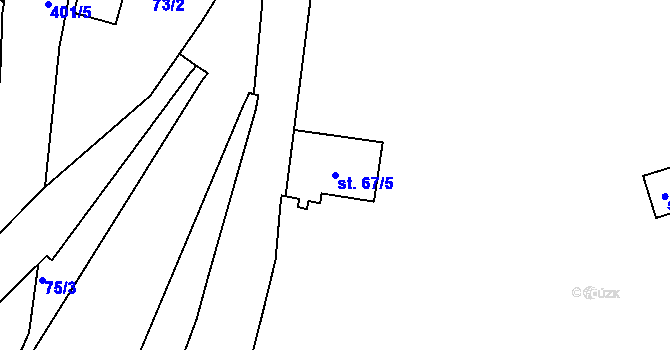 Parcela st. 67/5 v KÚ Malá Skalice, Katastrální mapa