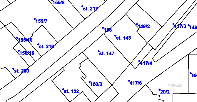 Parcela st. 147 v KÚ Malá Skalice, Katastrální mapa