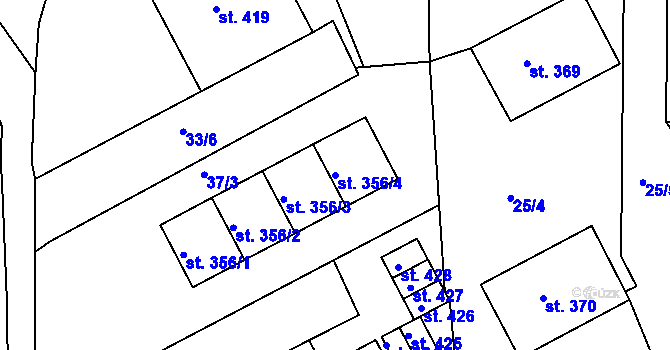 Parcela st. 356/4 v KÚ Malá Skalice, Katastrální mapa