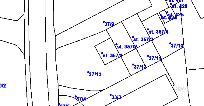 Parcela st. 357/1 v KÚ Malá Skalice, Katastrální mapa