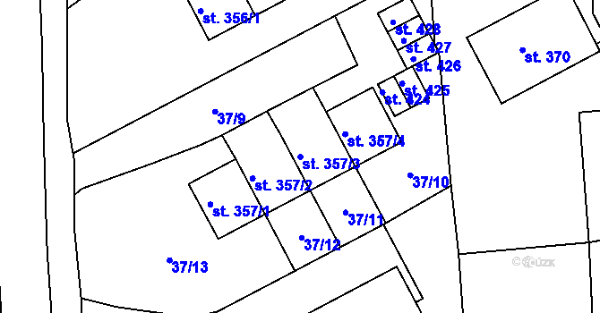 Parcela st. 357/3 v KÚ Malá Skalice, Katastrální mapa