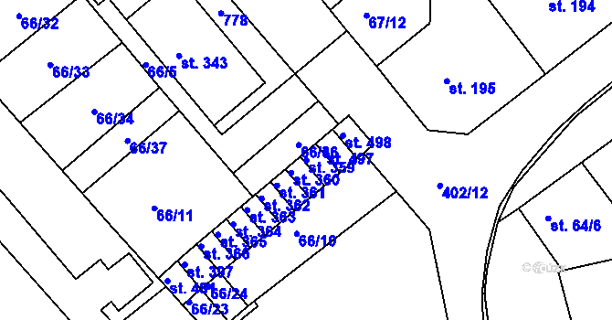 Parcela st. 359 v KÚ Malá Skalice, Katastrální mapa