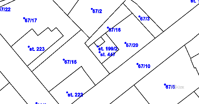 Parcela st. 447 v KÚ Malá Skalice, Katastrální mapa