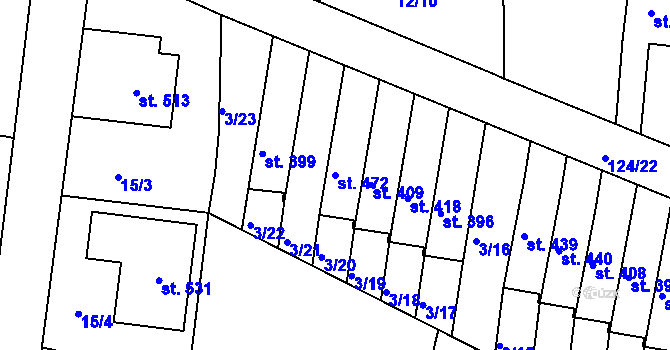 Parcela st. 472 v KÚ Malá Skalice, Katastrální mapa