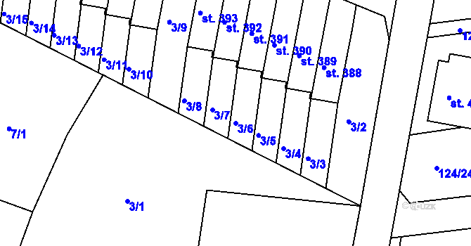 Parcela st. 3/6 v KÚ Malá Skalice, Katastrální mapa
