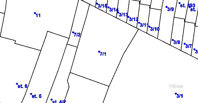 Parcela st. 7/1 v KÚ Malá Skalice, Katastrální mapa