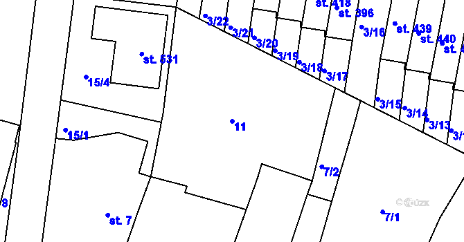 Parcela st. 11 v KÚ Malá Skalice, Katastrální mapa