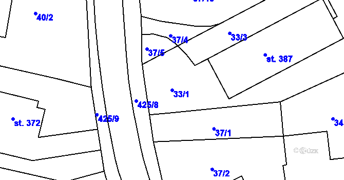 Parcela st. 33/1 v KÚ Malá Skalice, Katastrální mapa