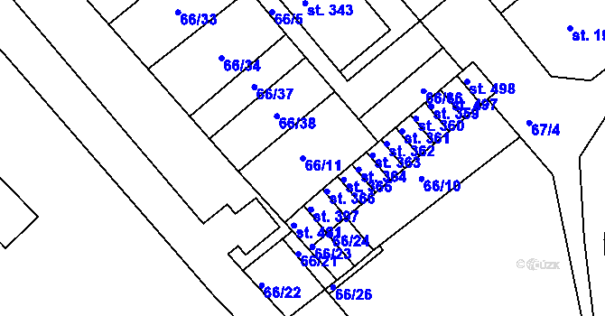 Parcela st. 66/11 v KÚ Malá Skalice, Katastrální mapa