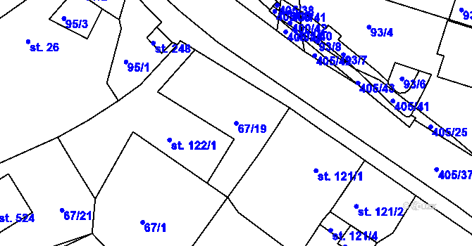 Parcela st. 67/19 v KÚ Malá Skalice, Katastrální mapa