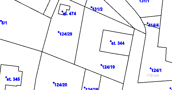 Parcela st. 124/27 v KÚ Malá Skalice, Katastrální mapa