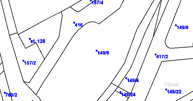 Parcela st. 149/9 v KÚ Malá Skalice, Katastrální mapa