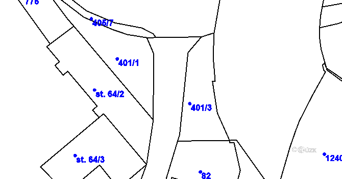 Parcela st. 401/2 v KÚ Malá Skalice, Katastrální mapa
