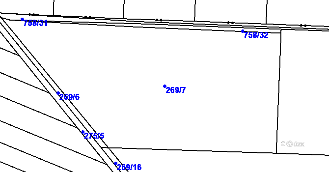 Parcela st. 269/7 v KÚ Malá Skalice, Katastrální mapa