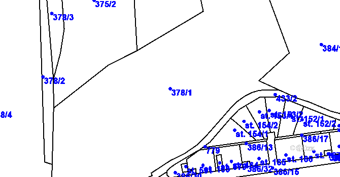Parcela st. 378/1 v KÚ Malá Skalice, Katastrální mapa