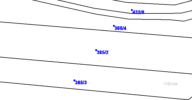 Parcela st. 385/2 v KÚ Malá Skalice, Katastrální mapa