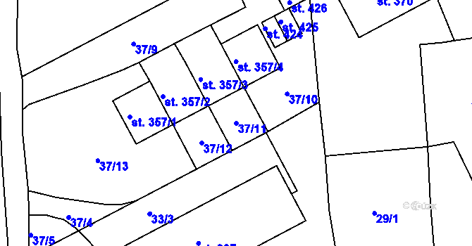Parcela st. 37/11 v KÚ Malá Skalice, Katastrální mapa