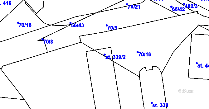 Parcela st. 339/2 v KÚ Malá Skalice, Katastrální mapa