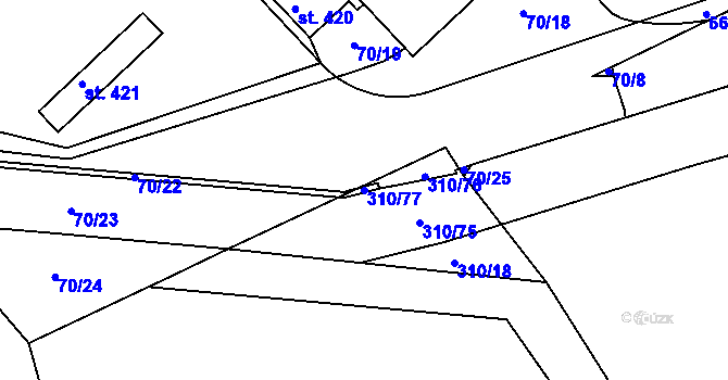 Parcela st. 310/77 v KÚ Malá Skalice, Katastrální mapa