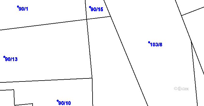 Parcela st. 90/16 v KÚ Říkov, Katastrální mapa