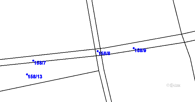 Parcela st. 158/8 v KÚ Říkov, Katastrální mapa